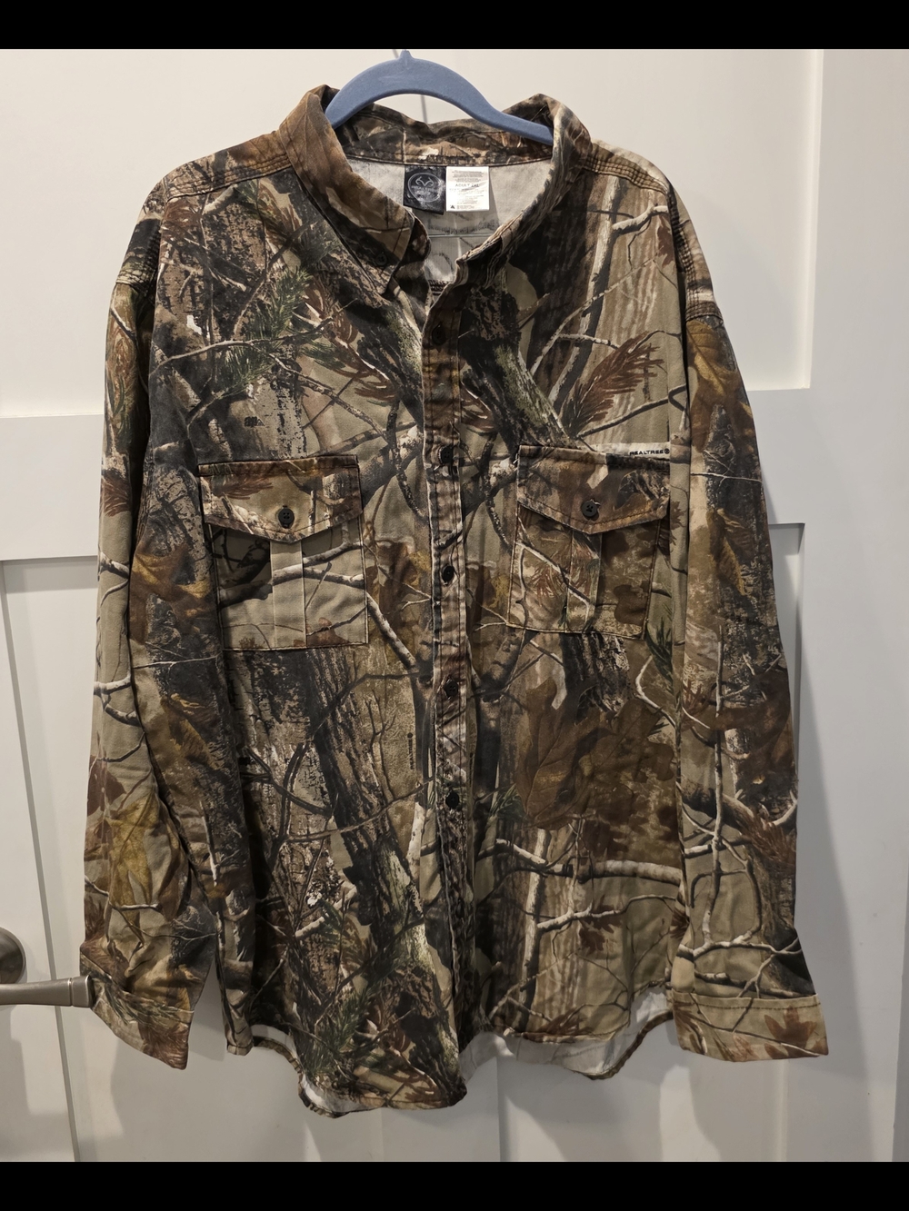 Realtree AP Camo Mens Long Sleeve Button Outdoors Hunting 2XL Gorpcore